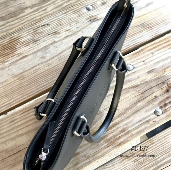 Leather Tote, Black Leather Tote - Picture 7 of 8